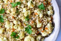 Golden Roasted Cauliflower and Barley Pilaf