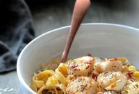 Sea Scallops in Fiery Bacon Sundried Tomato Alfredo