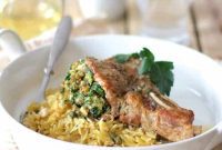 Zesty Sicilian Stuffed Pork Chops with Caper Wine Sauce