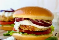 Zesty Chicken Burgers with Spicy Tzatziki