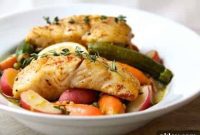 Luscious Butter-Glazed Halibut and Bright Lemon Vegetables