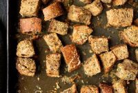 Savory Whole Grain Croutons with Thyme, Rosemary, and Parmesan