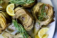 Buttery Garlic Roasted Artichokes