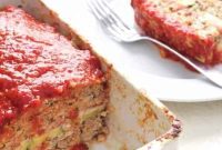 Juicy Turkey Meatloaf Drizzled with Smoky Red Pepper Sauce