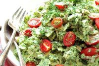 Creamy Buttermilk Spinach Chicken Pasta Salad