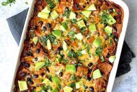 Hearty Black Bean and Yellow Squash Enchilada Bake