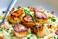 Ocean-Kissed Scallops on a Cloud of Smoky Sweet Corn