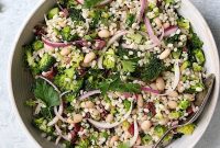 Zesty Lemon Broccoli Barley and White Bean Power Bowl