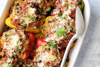 Zesty Chicken and Rice Pepper Boats
