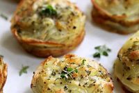 Golden Garlic Herb Potato Galettes in a Muffin Tin
