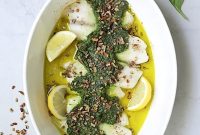 Pecan Spinach Pesto Baked Tilapia
