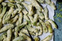 Crispy Beer Tempura Shishitos with Spicy Garlic Aioli