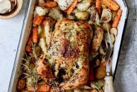 Golden Garlic Herb Butter Chicken with Roasted Root Vegetables