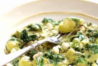 Creamy Avocado Goat Cheese Gnocchi with Spinach