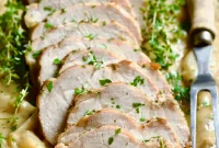 Slow-Cooked Pork Loin with Tangy Dijon