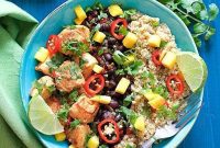 Zesty Cuban Chicken Black Bean Quinoa Bowls