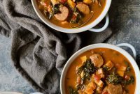 Golden Chorizo Sweet Potato Kale Stew