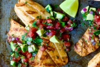 Flaky Grilled Tilapia with Zesty Tomato Avocado Salsa