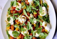 Creamy Burrata Caprese with Warm Roasted Tomatoes