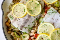 One-Pan Mediterranean Fish with White Beans