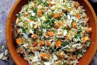 Butternut Parmesan Quinoa with Almond Crunch
