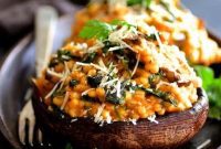 Hearty Portobello Boats with Barley Risotto