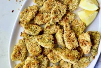 Golden Parmesan Artichoke Bites with Zesty Caesar Dip