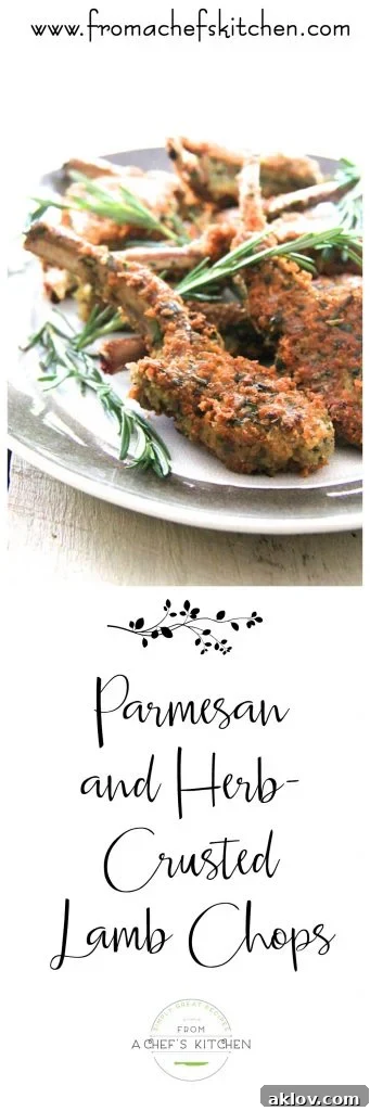 Pinterest pin for Parmesan and Herb-Crusted Lamb Chops.