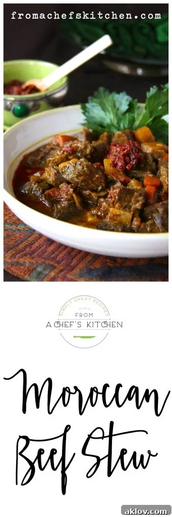 Pinterest pin for Moroccan Beef Stew.