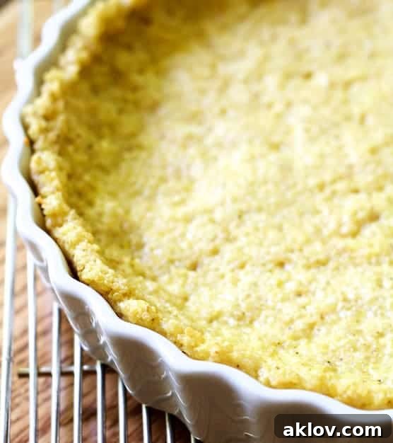 Photo of quinoa crust after blind baking before being filled.