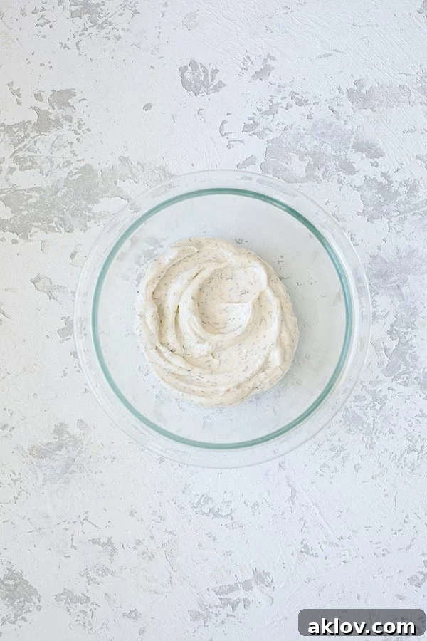 Photo of Lemon-Dill Aioli in glass bowl.