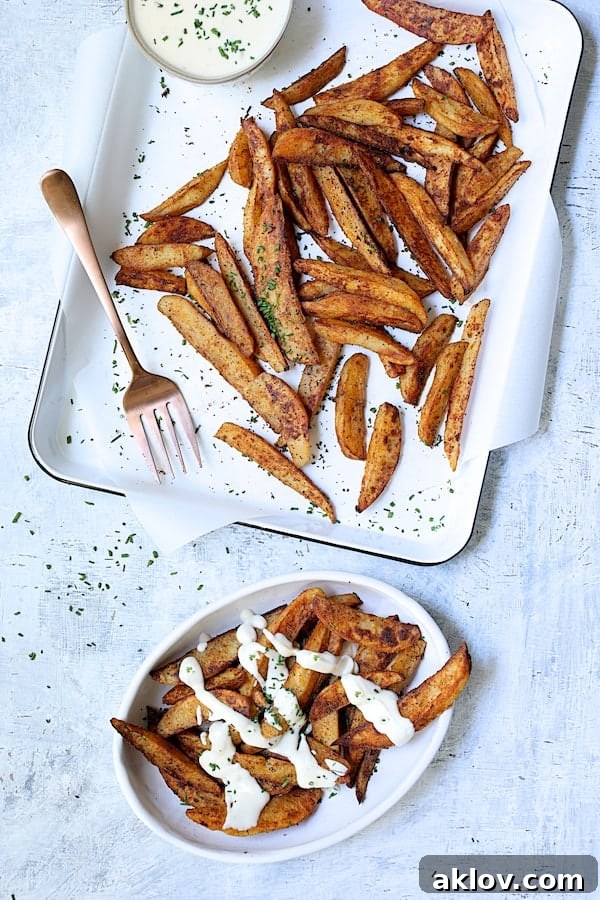 Crunchy Old Bay Wedges, Smothered in Vermont Cheddar 9 A portion of Old Bay Roasted Potato Wedges with Vermont Cheddar Cheese Sauce served in a small white oval bowl, ready to be enjoyed.
