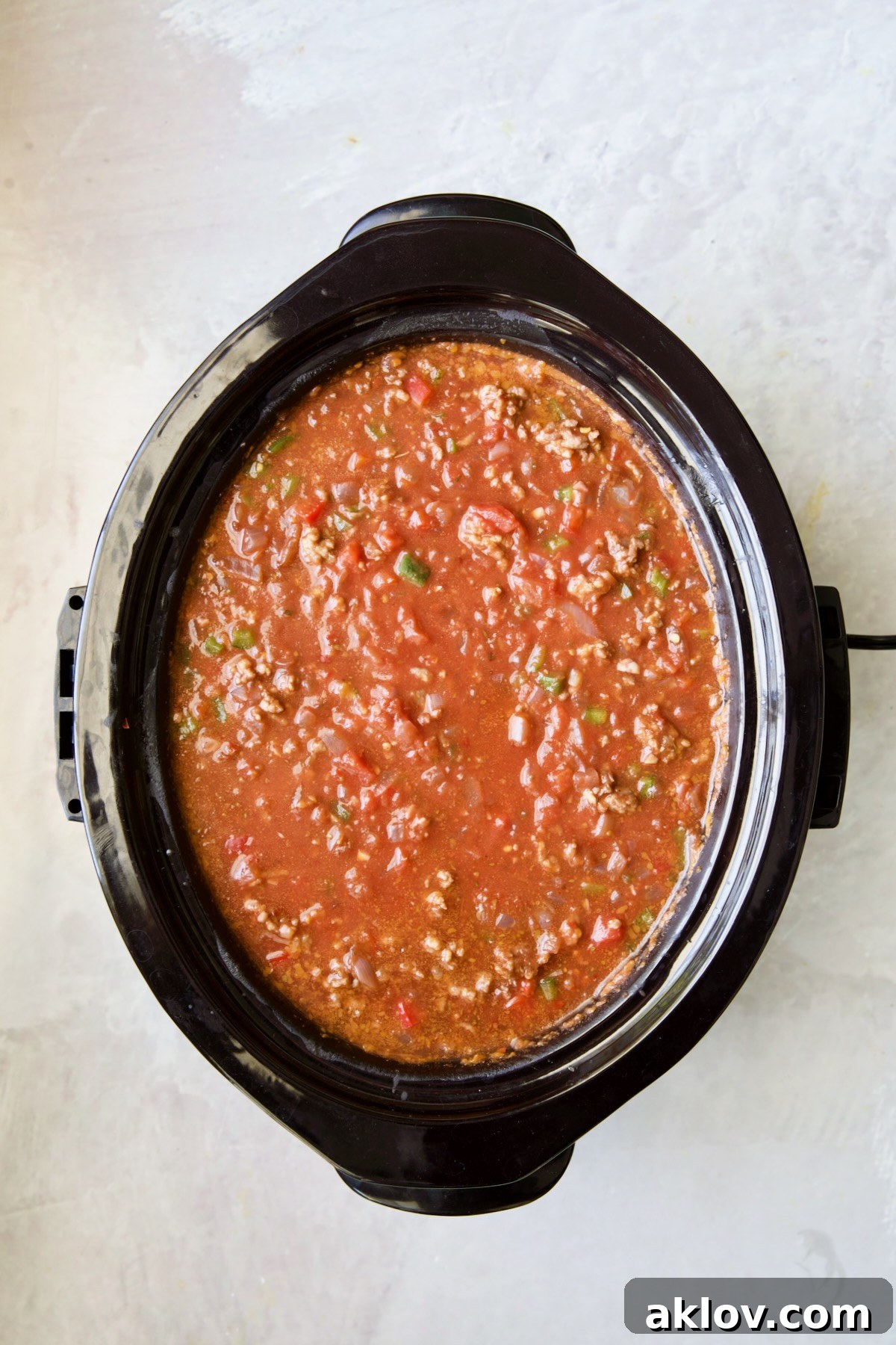 Ragu before being cooked in slow cooker.