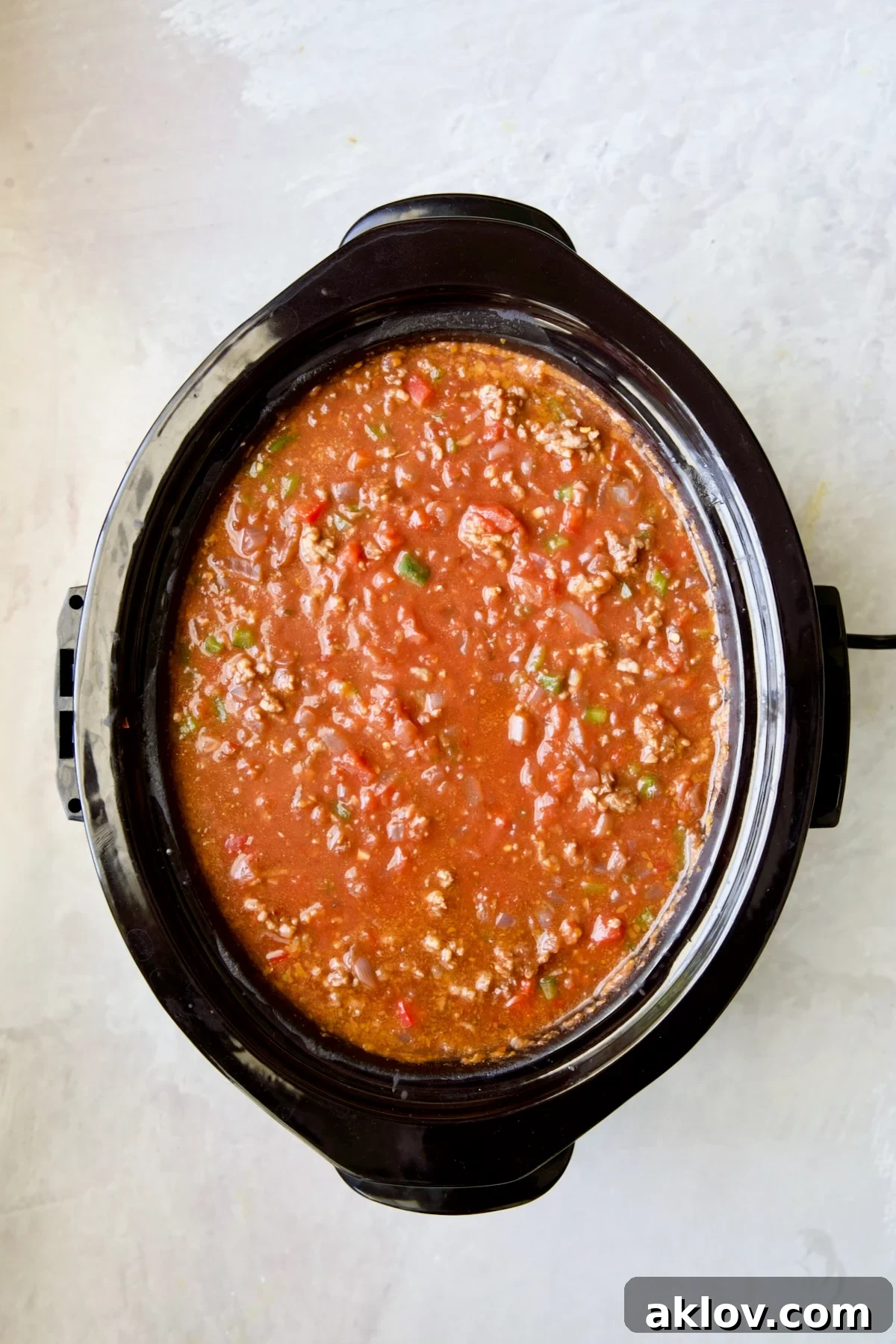 Ragu before being cooked in slow cooker.
