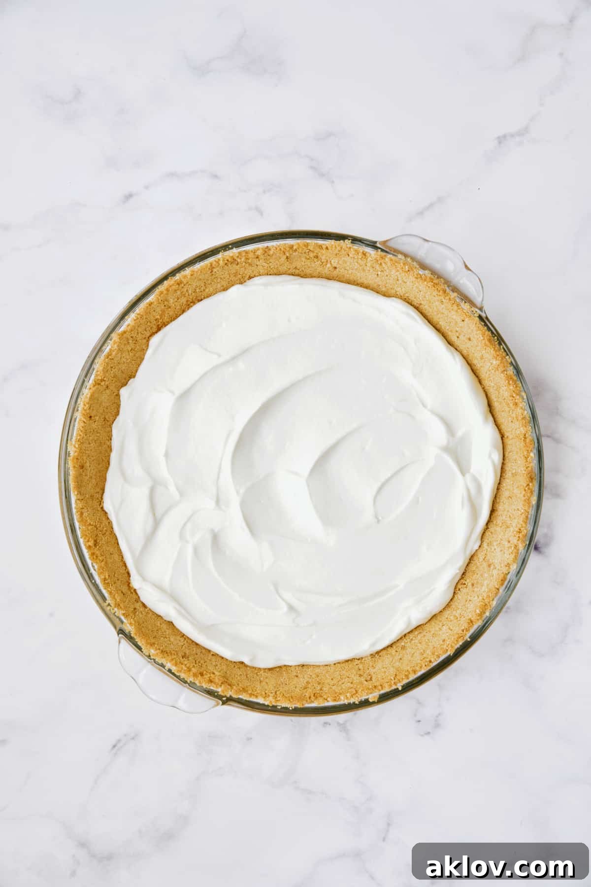 Photo of cream cheese layer for Blueberry Cream Cheese Pie.