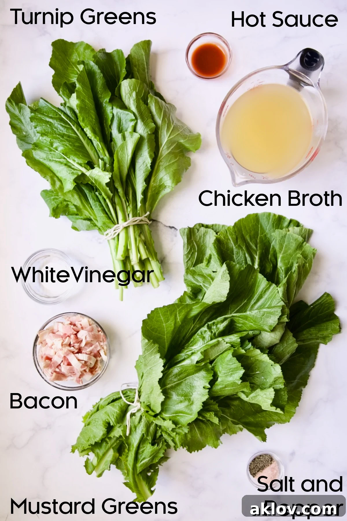 Ingredients for Braised Southern Greens