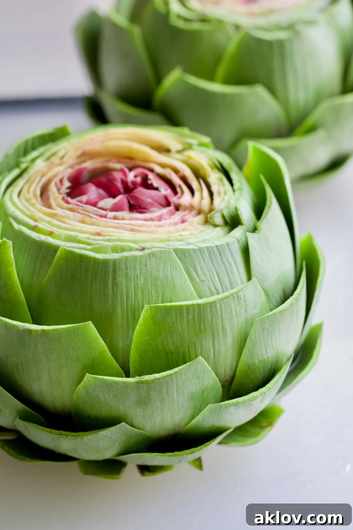 Savory Italian Stuffed Artichokes 11 Trimmed artichoke.