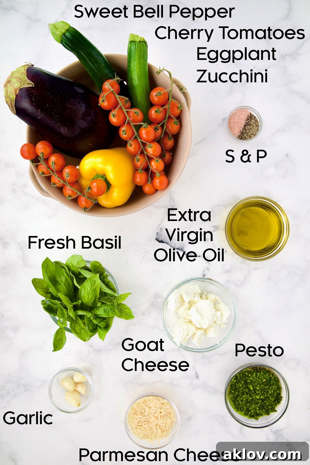 Ingredients for Mediterranean Vegetable Galette.