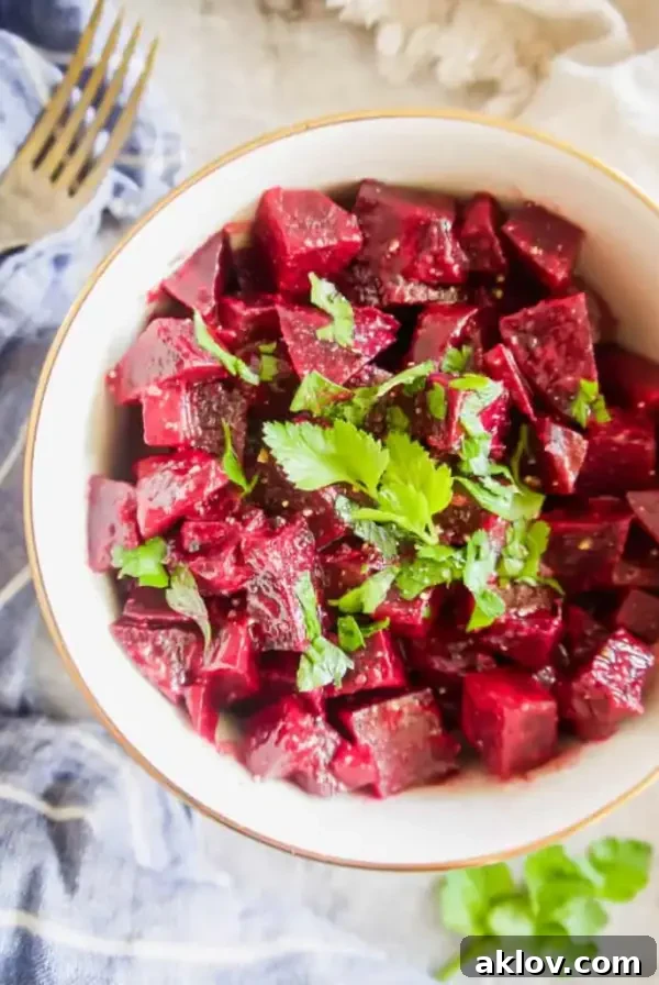 boiled beet salad with mustard vinaigrette