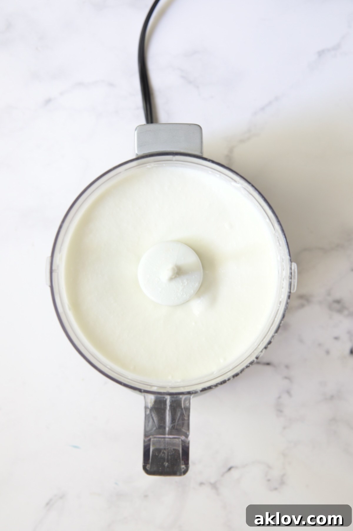 Ricotta and cottage cheese whipped together in mini food processor.