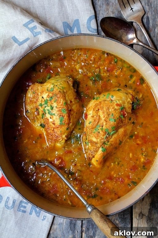 Photo of Chicken Bouillabaisse in Dutch oven.