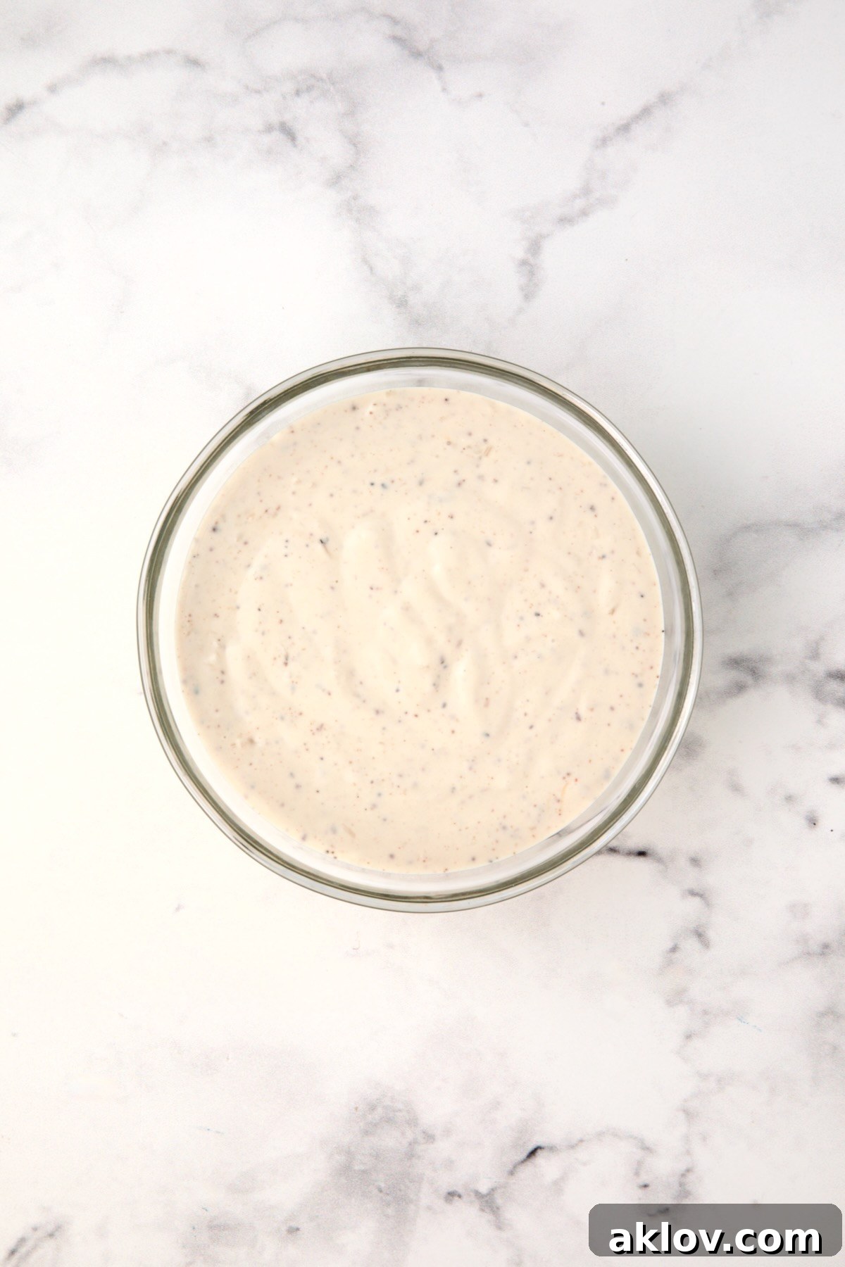 Caesar Dip in glass bowl.