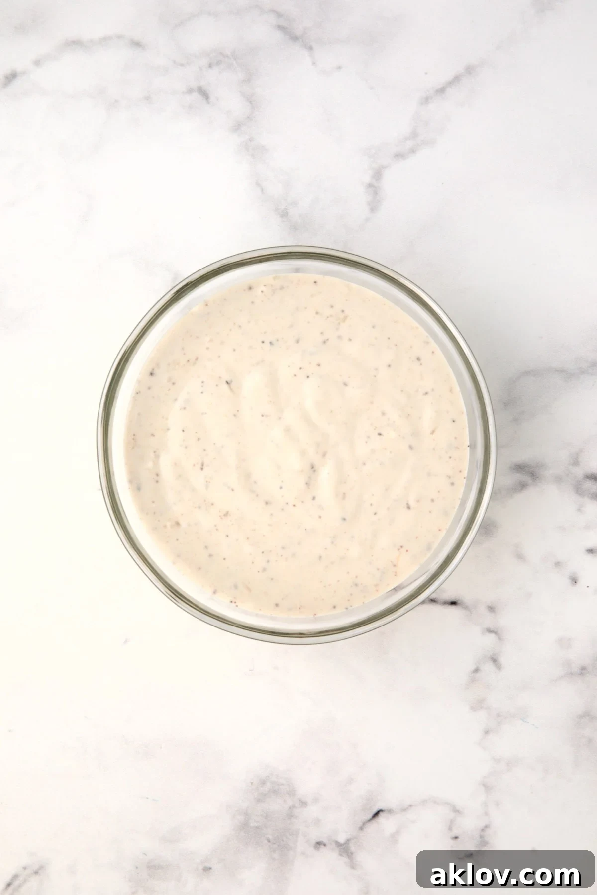 Caesar Dip in glass bowl.