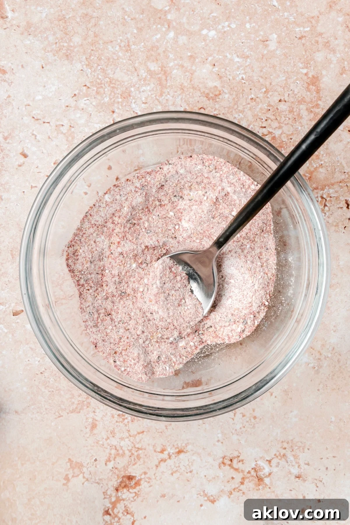 Ingredients for Hot Honey Chicken Wings rub in glass bowl after being combined.