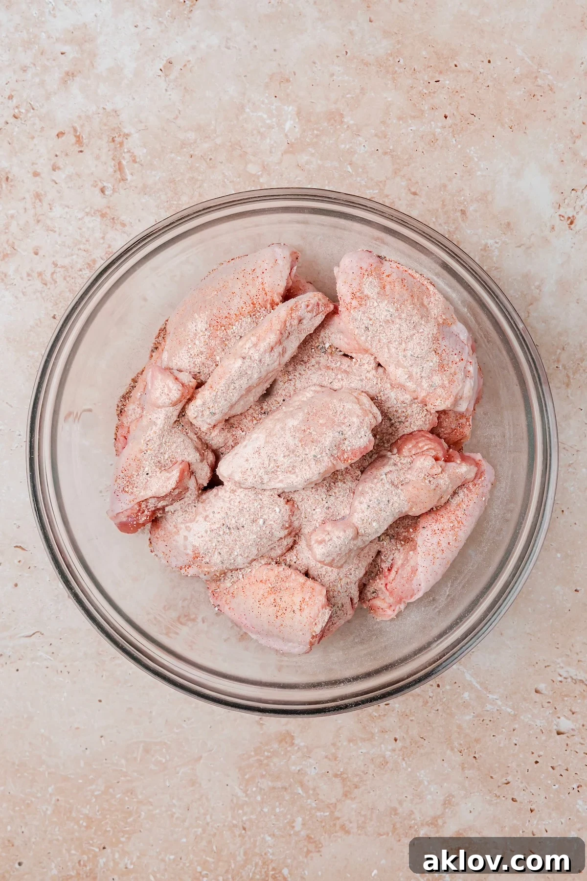 Spice blend poured over the wings.
