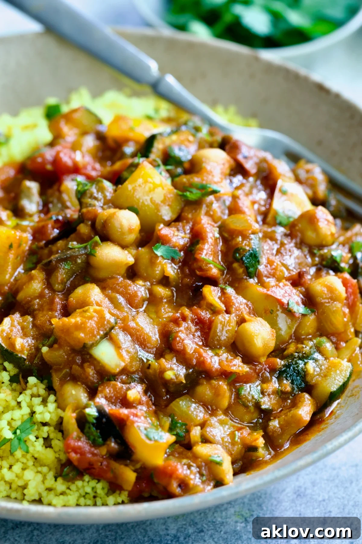 Serving of Moroccan Eggplant Stew